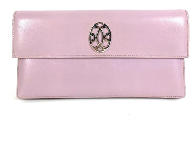 Hermès Clutch de couro Hermes Rosa Roxo