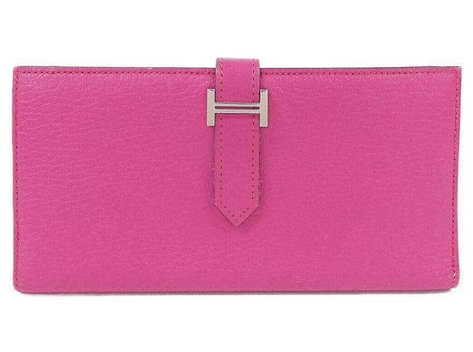 Hermès Cartera Hermes Bearn Soufflé Rosa