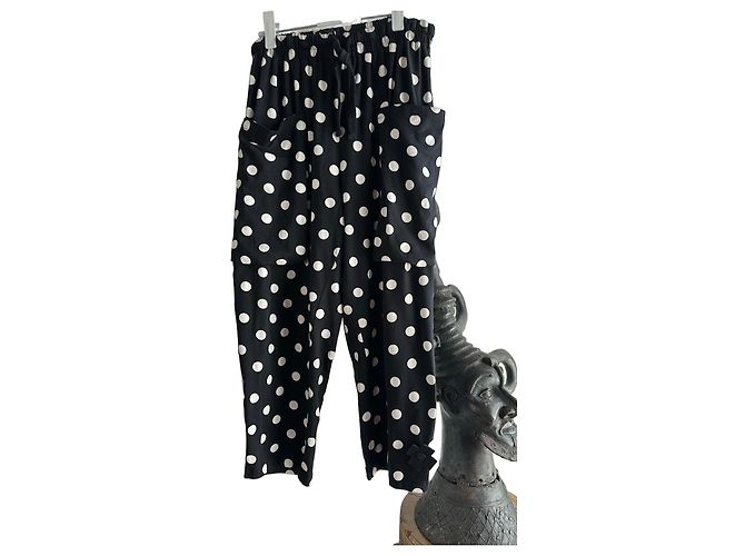 Autre Marque Calça PLU de bolinhas preto e branco