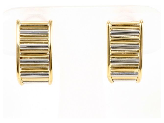Autre Marque Orecchini a cerchio in platino 18K e oro giallo D'oro