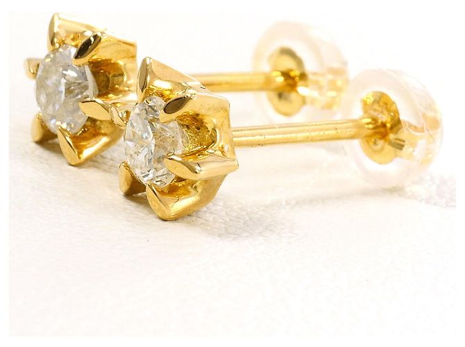 Autre Marque Orecchini a lobo in oro giallo 18K e diamanti D'oro