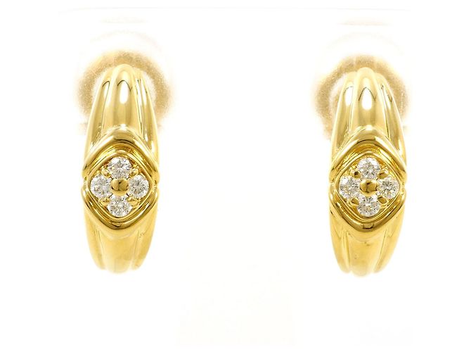 Autre Marque Orecchini a clip in oro 18K con diamanti D'oro