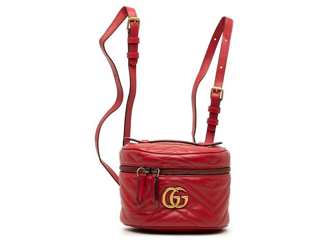 Gucci GG Marmont Quilted Backpack Red