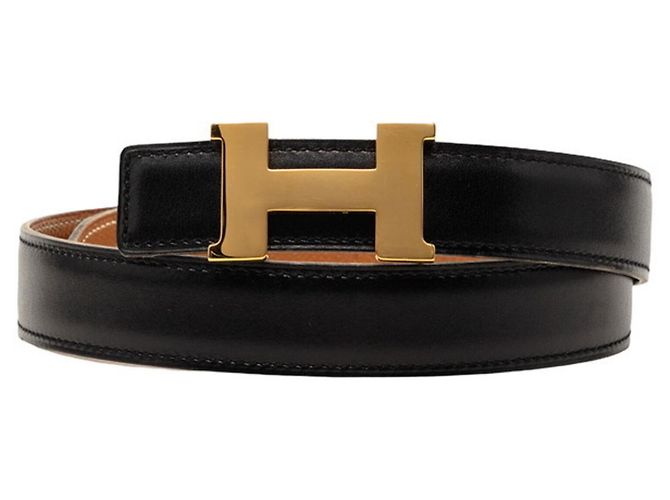 Hermès Cinto Hermes Mini Constance H-Buckle Marrom Preto