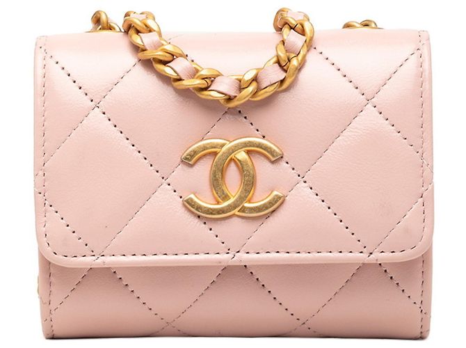 Bolsa de Ombro Chanel Coco Mark Mini Matelassé Rosa