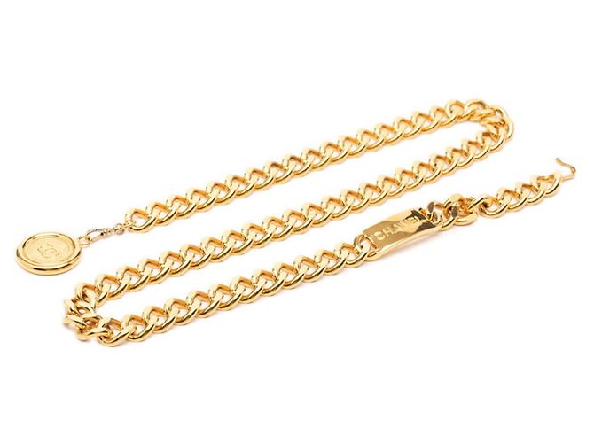 Cinturón de cadena Chanel chapado en oro Dorado
