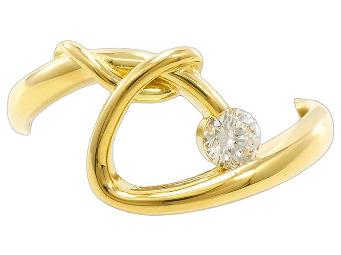 Autre Marque 18K Gelbgold-Ring mit Diamant Golden