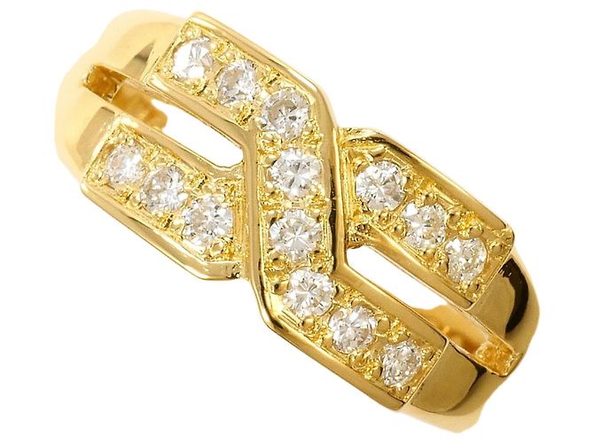 Autre Marque 18K Gelbgold-Ring mit Diamant Golden