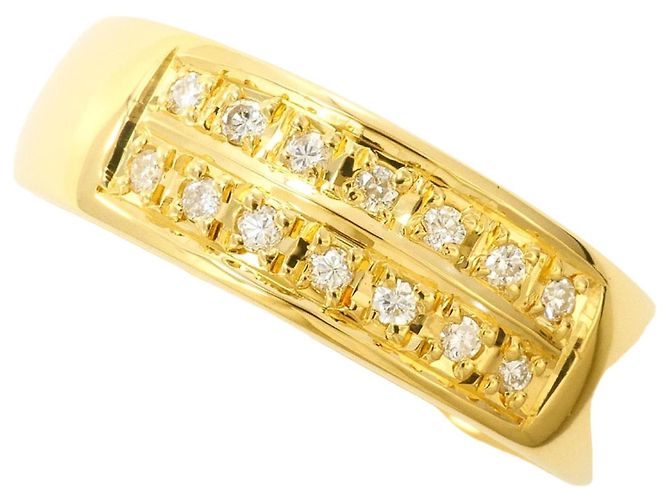 Autre Marque 18K Gelbgold-Ring mit Diamant Golden