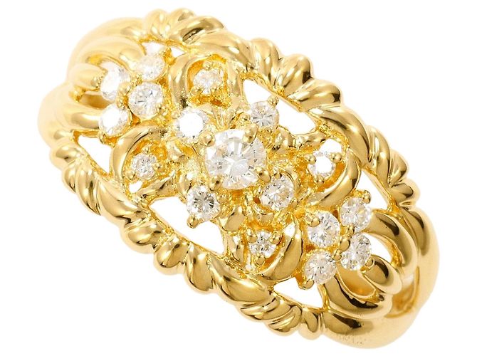 Autre Marque 18K Gelbgold-Ring mit Diamant Golden