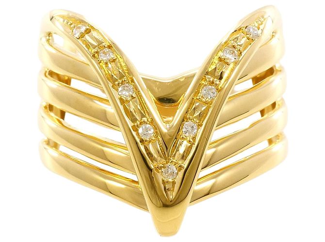 Autre Marque 18K Gelbgold-Ring mit Diamant Golden