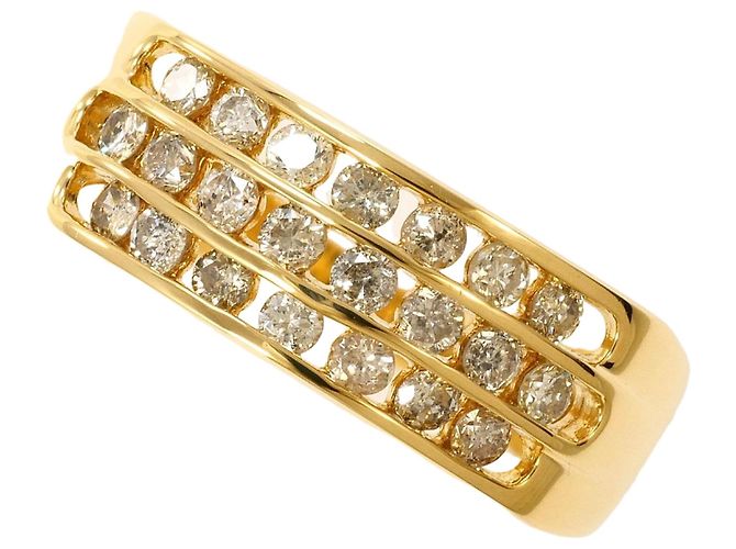 Autre Marque 18K Gelbgold-Ring mit Diamant Golden