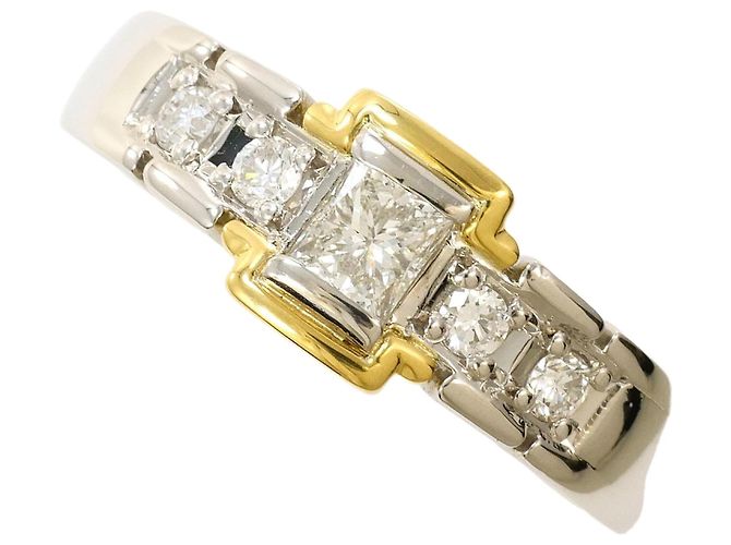 Autre Marque Elegante fede in platino e oro giallo D'oro