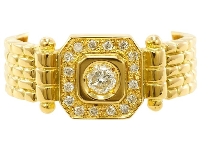 Autre Marque 18K Gelbgold-Ring mit Diamant Golden