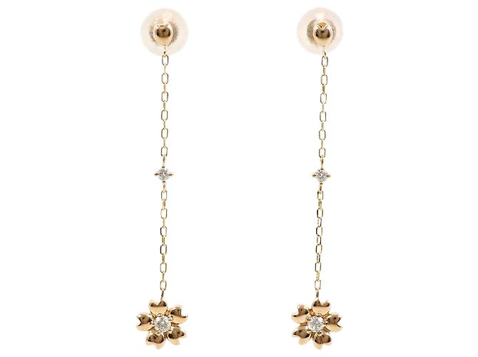 Autre Marque Eleganti orecchini pendenti in oro rosa 18K con diamanti D'oro