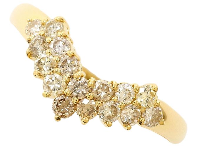 Autre Marque 18K Gelbgold-Ring mit braunem Diamanten Golden