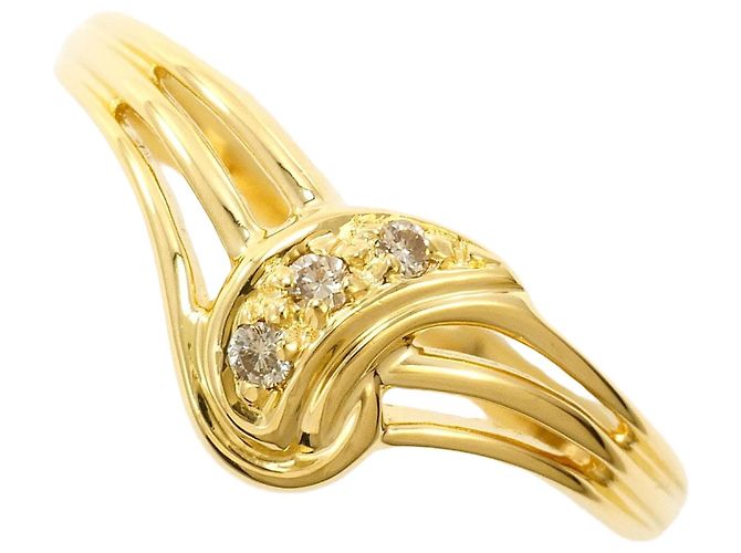 Autre Marque 18K Gelbgold-Ring mit Diamant Golden