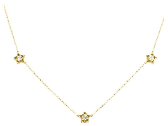 Autre Marque 18K Gelbgoldhalskette mit Diamant Golden