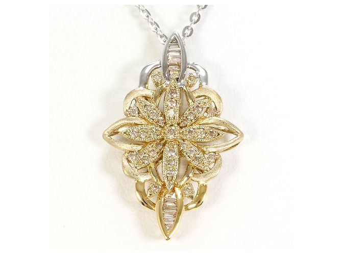 Autre Marque Colar de ouro 18K com diamante Dourado