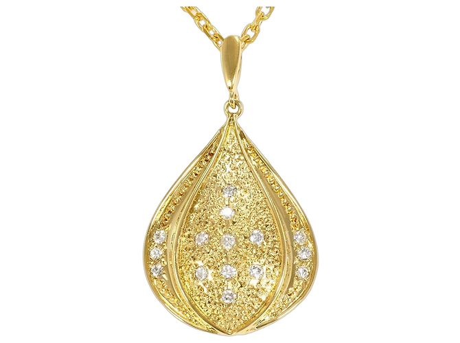 Autre Marque 18K Gelbgoldhalskette mit Diamant Golden