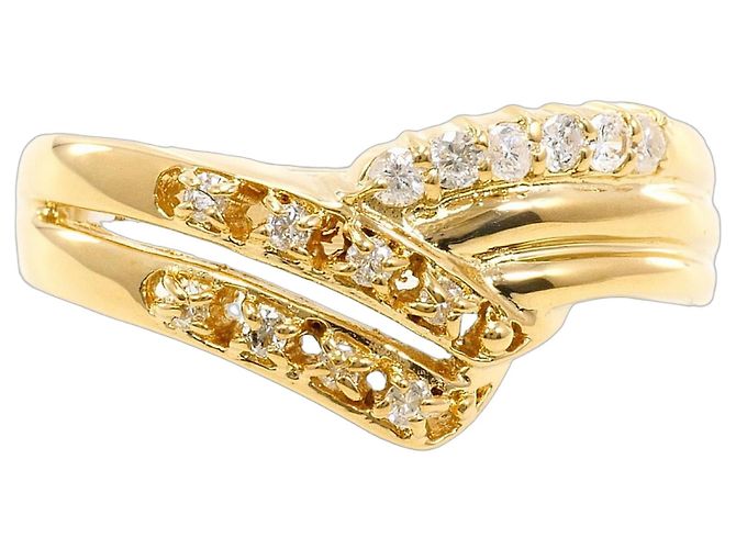 Autre Marque 18K Gelbgold-Ring mit Diamant Golden