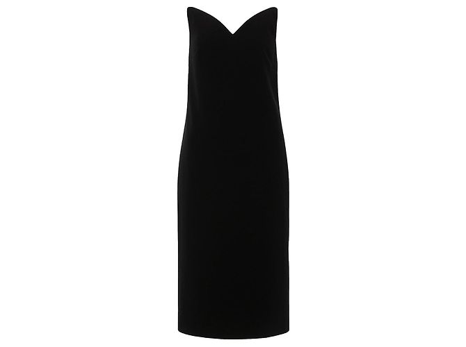 Vestido Midi Loewe de Terciopelo Negro Cuello en V
