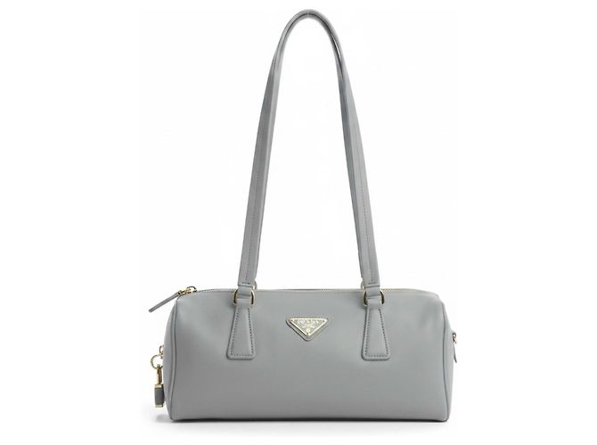 Prada Leder Handtasche Grau