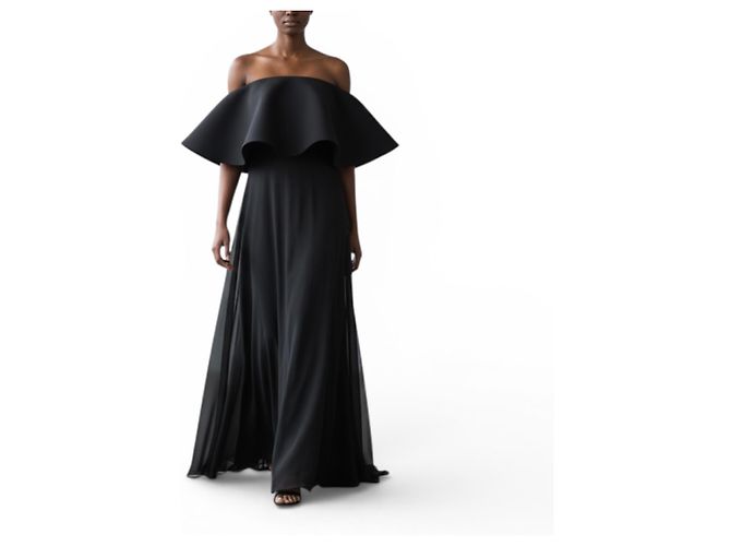 Jacquemus La Robe Vela Schwarzes Maxikleid