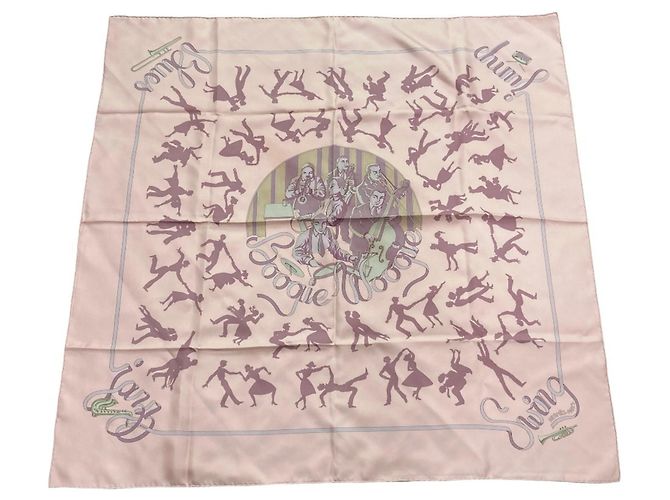 Hermès HERMES Carré 90 Boogie Woogie Pañuelo de Seda Rosa