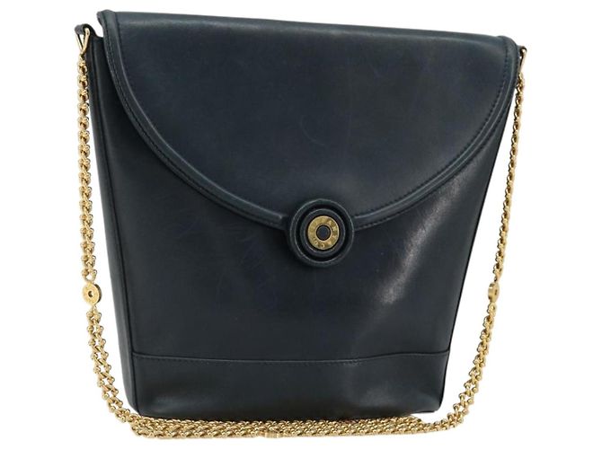 Autre Marque Borsa a Spalla con Catena TIFFANY&Co. Pelle Navy Oro Auth BA13131 D'oro Blu navy