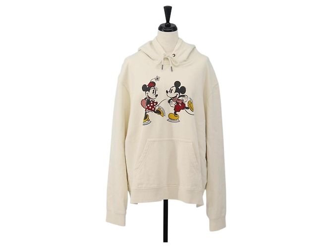Coach CoachxDisney Parker Mickey Mouse Minnie Mouse algodão L Branco Auth 167342M