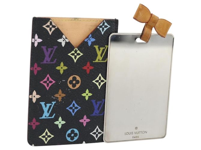 LOUIS VUITTON Monogram Multicolor Etui Miroir Mirror Black M92651 Auth 178885A Schwarz