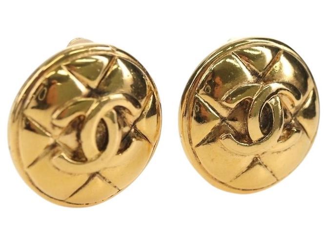 Orecchini CHANEL COCO Mark in metallo Gold Tone CC Auth 181301V