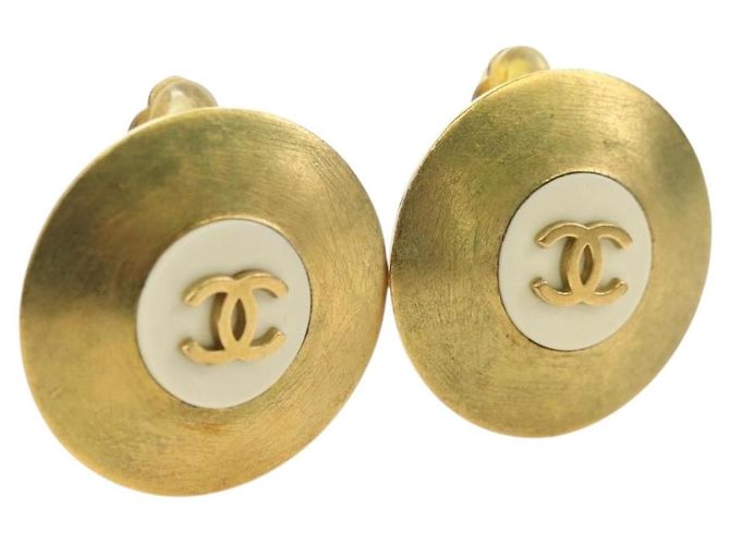 Orecchini CHANEL COCO Mark in metallo Gold Tone CC Auth 181300V