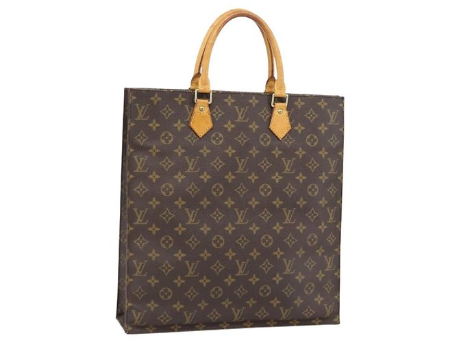 LOUIS VUITTON Monogram Sac Plat Hand Bag M51140 LV Auth ka4508 Monograma