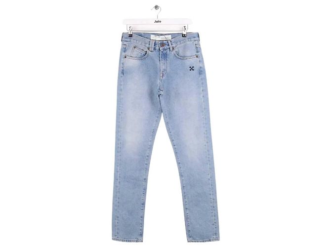 Off White Vaqueros de corte recto azul