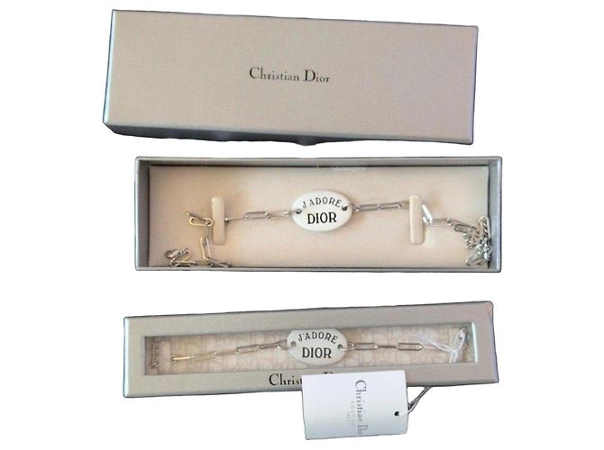 Dior J'Adore Conjunto de Colar e Pulseira Prata Branco