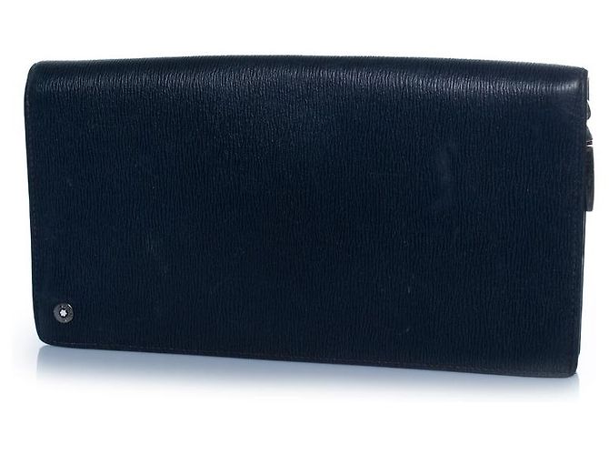 Montblanc, blue leather zip around wallet