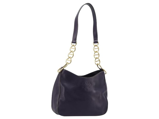 Prada Couro com Corrente Roxo