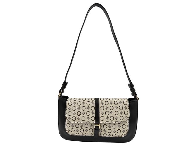 Céline Celine Schultertasche aus beschichtetem Canvas und Leder braun Beige
