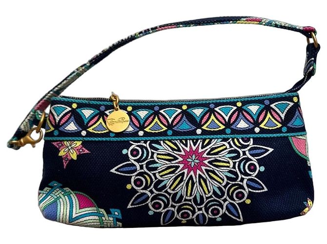 Emilio Pucci Pochette Y2K em tecido estampado Rosa Multicor Azul escuro