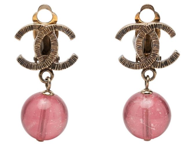 Orecchini Chanel Coco Mark Swing Rosa D'oro 