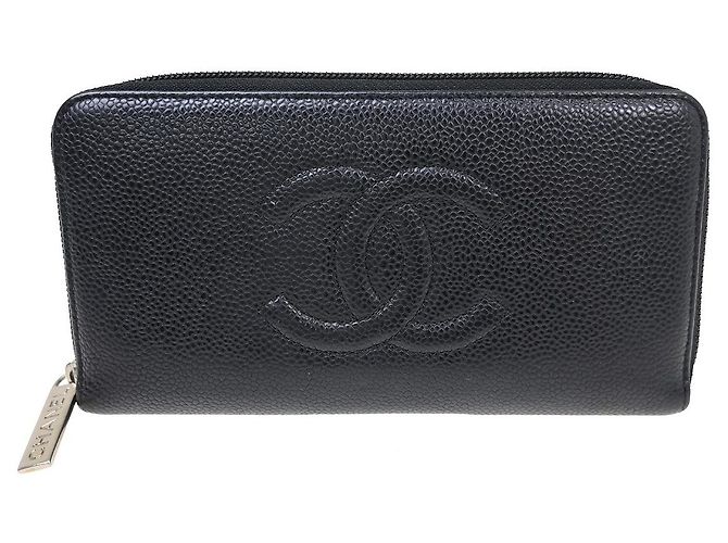 Chanel Timeless CC Zipped Wallet Caviar Long Black