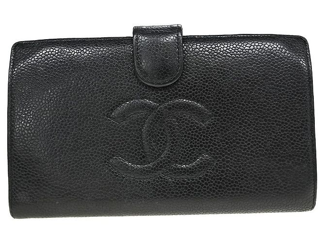 Cartera Chanel Timeless CC Caviar Long Negro