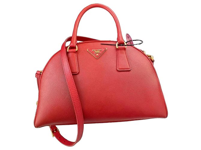Prada Saffiano Leder Handtasche Rot