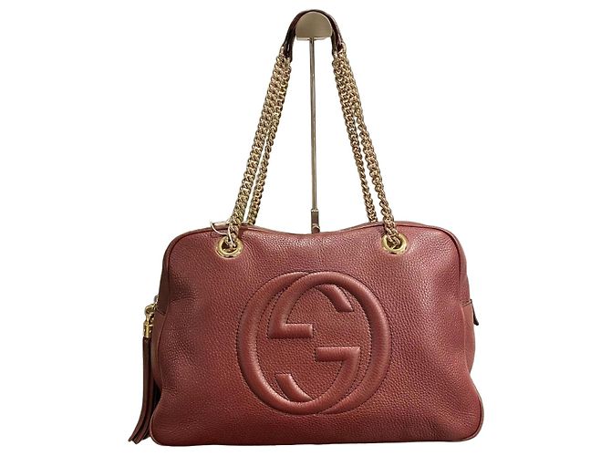 Gucci Soho Bolsa de ombro em couro Bordeaux