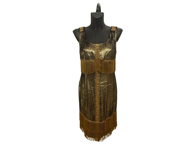 Abito dorato Lanvin con frange
