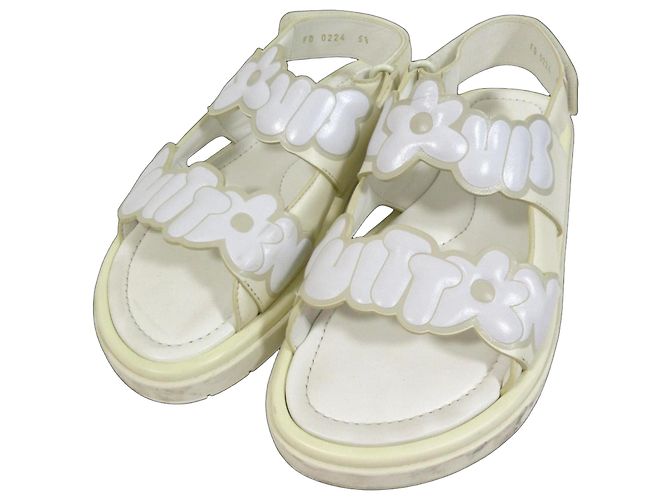 Sandali Louis Vuitton Flowerline Bianco