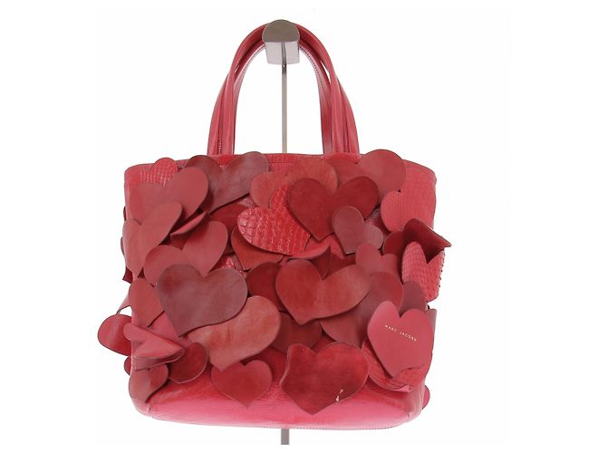 Sac à main Marc Jacobs en cuir rouge cœur