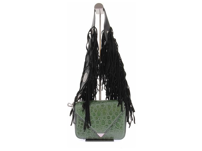 Pochette Marc Jacobs en cuir crocodile vert